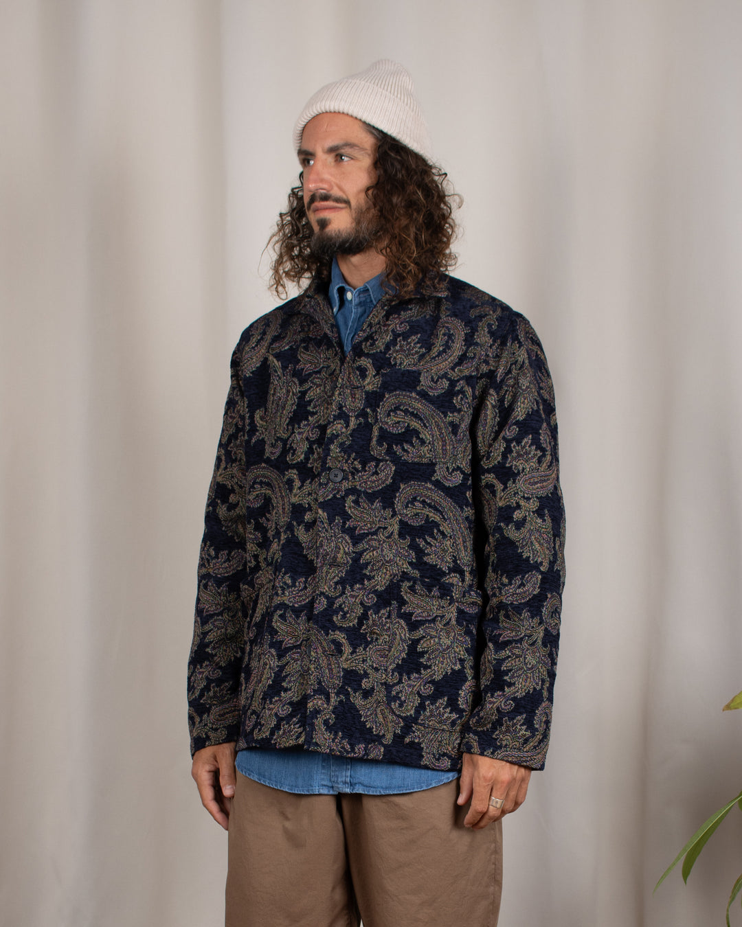 Ormiston Jacket in Navy Paisley Jacquard