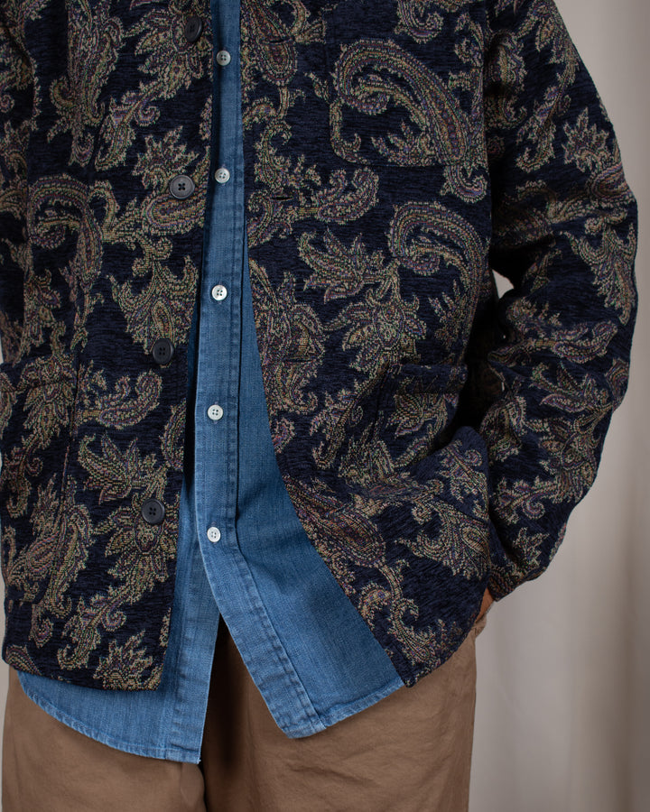 Ormiston Jacket in Navy Paisley Jacquard