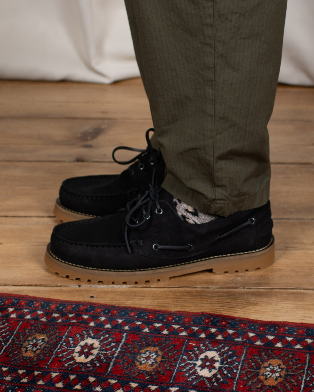 Ollie Boat Shoe Black Nubuck