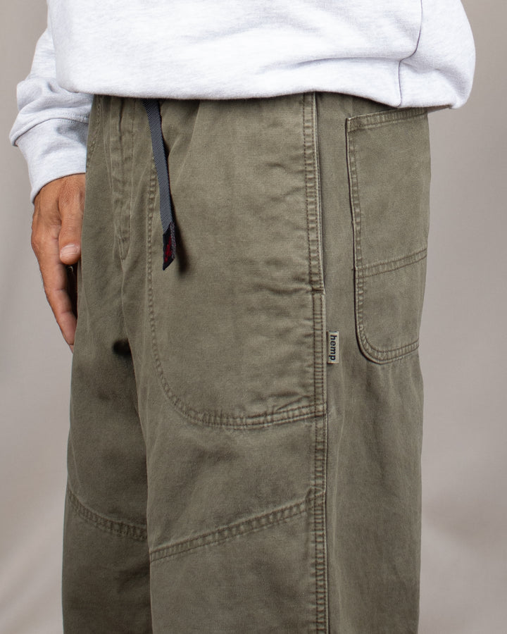 Hemp Canvas Double Knee Pant Burnt Olive Pigment
