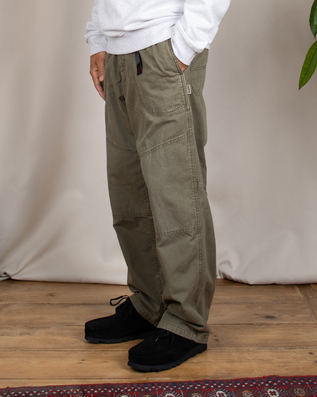 Hemp Canvas Double Knee Pant Burnt Olive Pigment