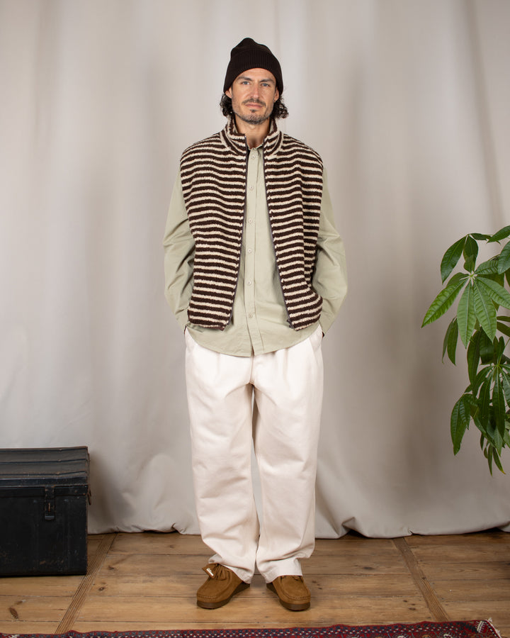 Two Tuck Wide Denim Pants Ecru
