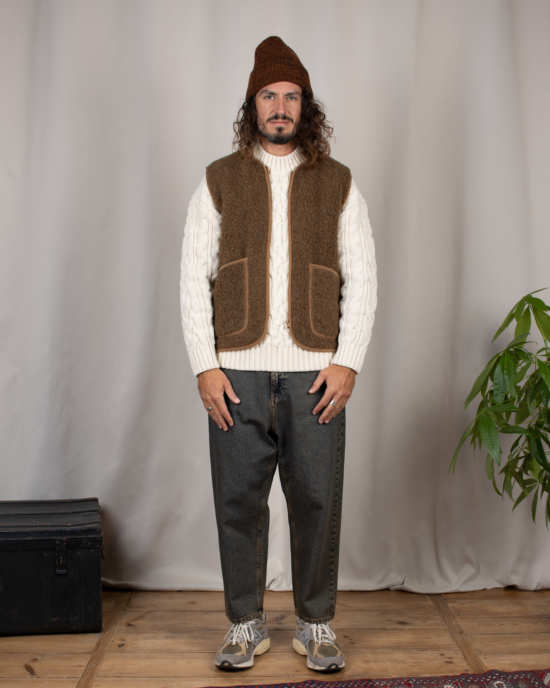 Japan Square Pocket Jeans Dirty Brown