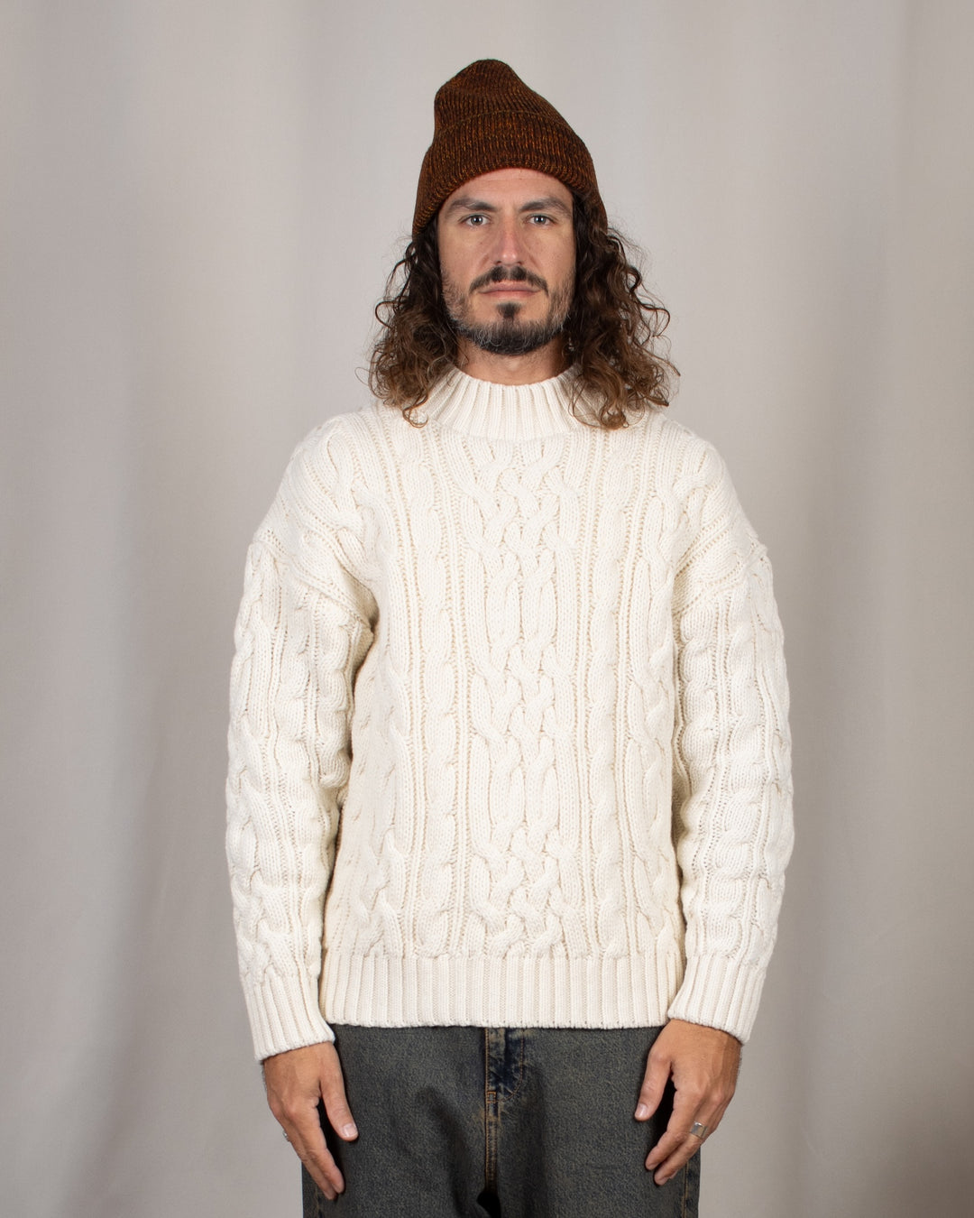 Pull Ohannes Col Rond Ecru