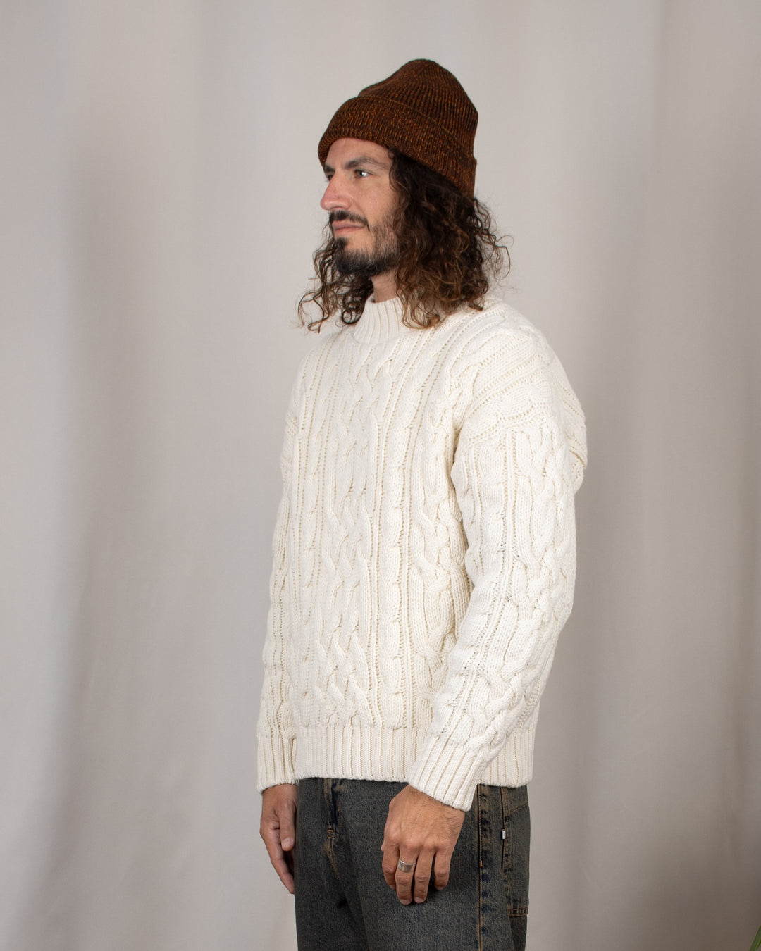 Pull Ohannes Col Rond Ecru