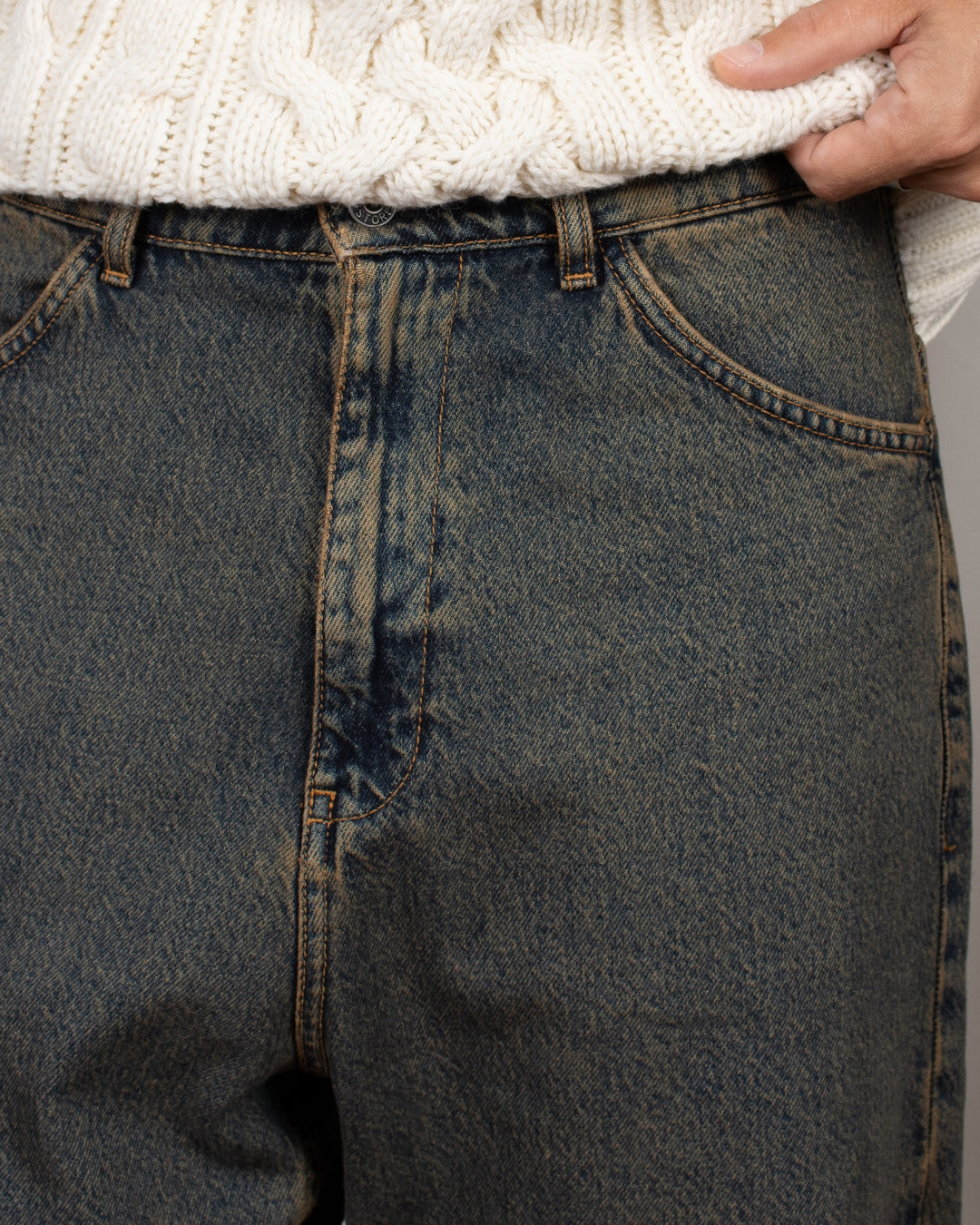 Japan Square Pocket Jeans Dirty Brown