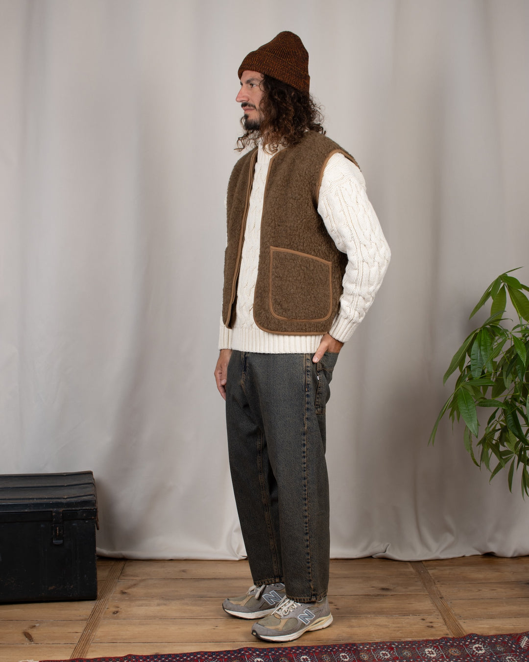 Japan Square Pocket Jeans Dirty Brown