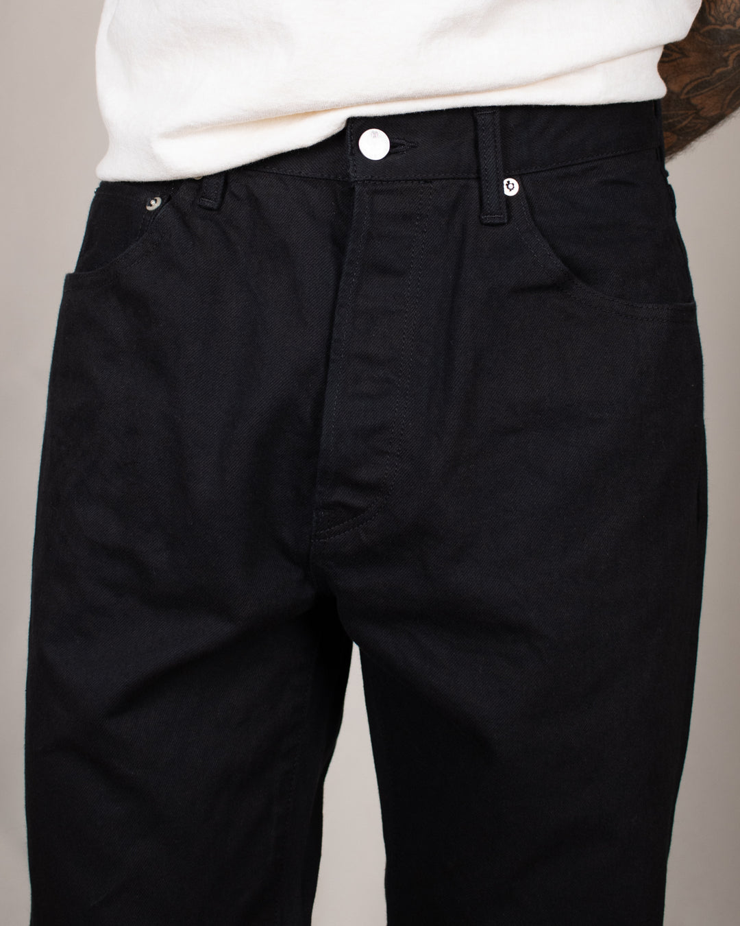 Denim01 Loose Tapered Jeans Washi Black