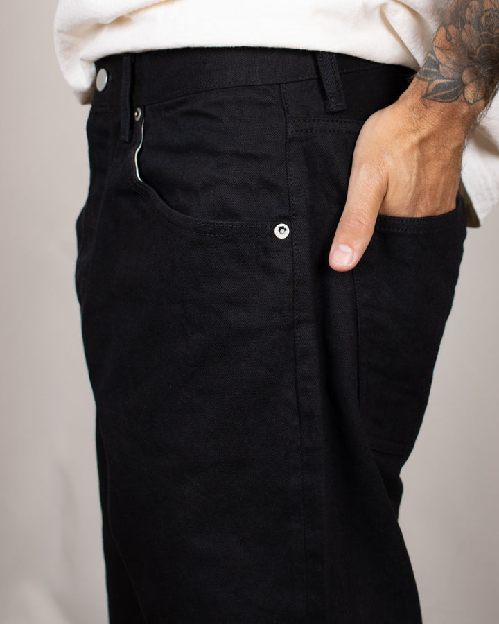 Denim01 Loose Tapered Jeans Washi Black