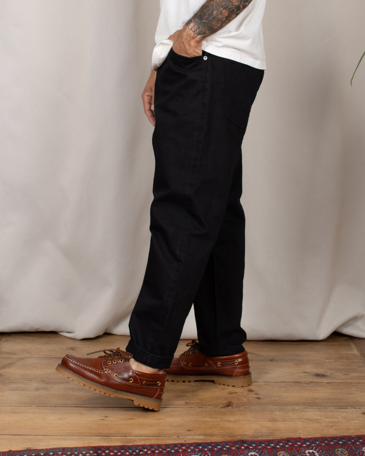 Denim01 Loose Tapered Jeans Washi Black