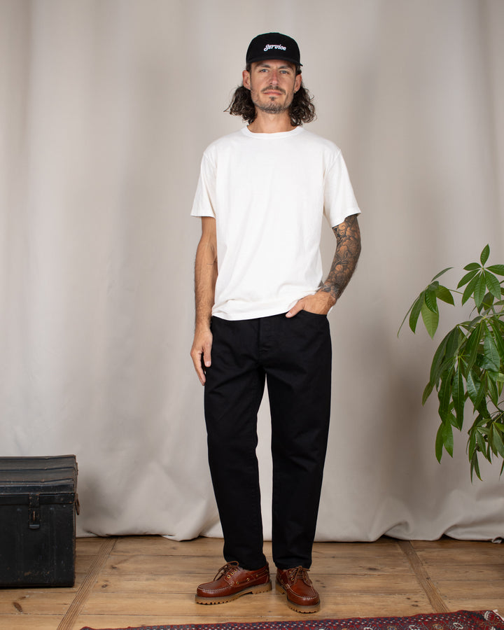 Denim01 Loose Tapered Jeans Washi Black
