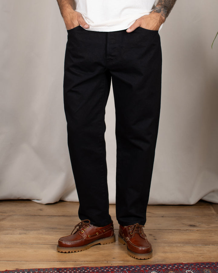 Denim01 Loose Tapered Jeans Washi Black