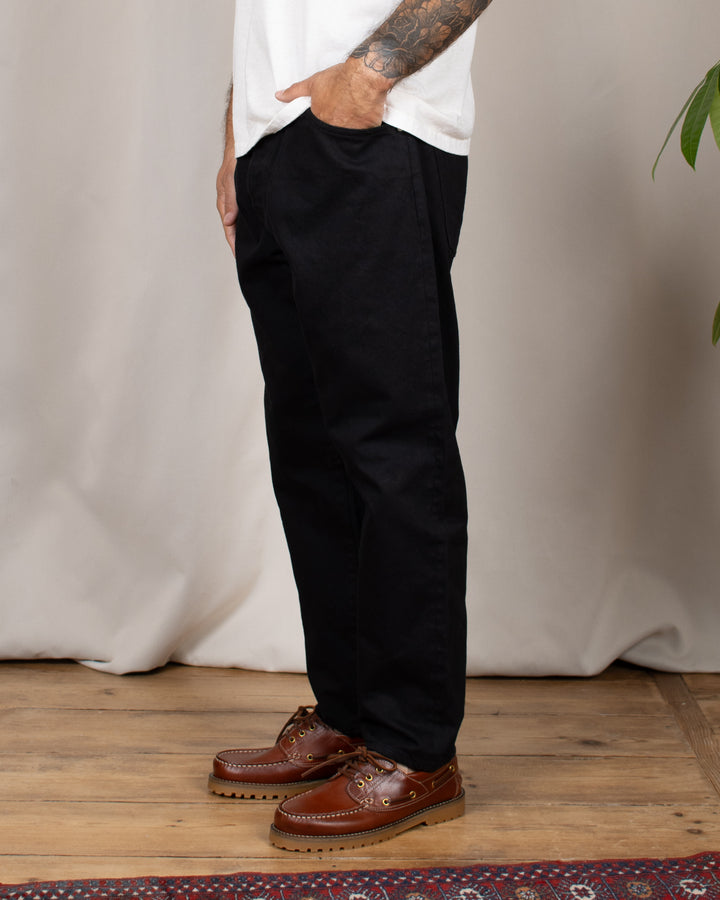 Denim01 Loose Tapered Jeans Washi Black