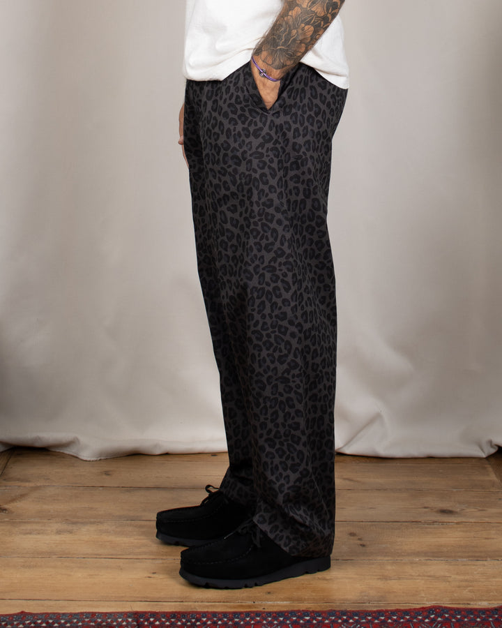 Patterned Easy Chef Pants Black Leopard