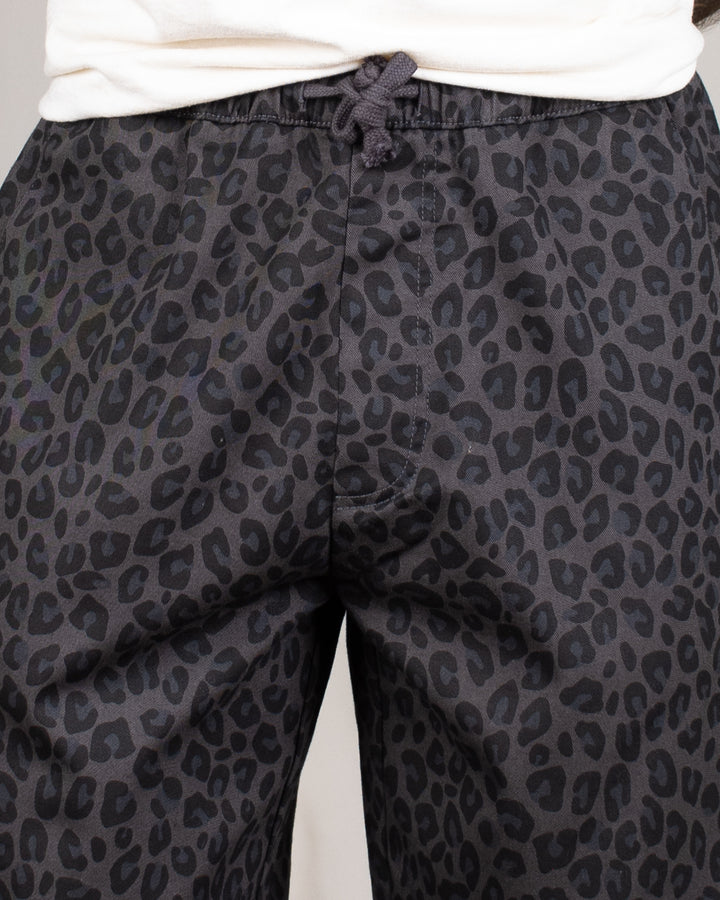 Patterned Easy Chef Pants Black Leopard
