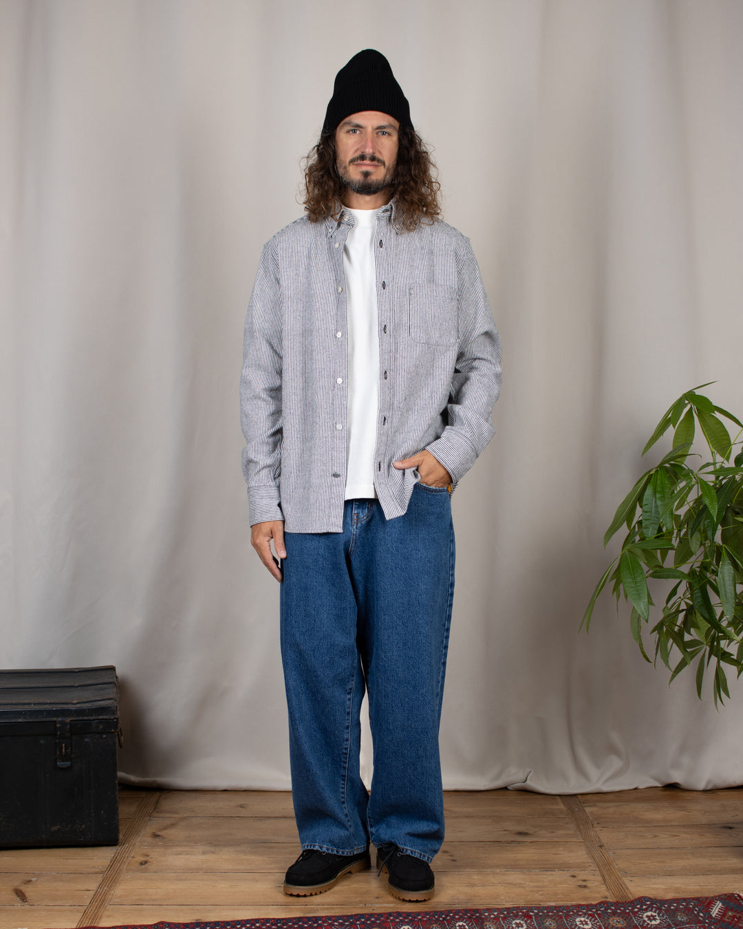 N°5 Classic Button Down Collar Shirt White/Black