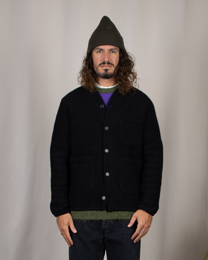 Cardigan Wool Fleece Black