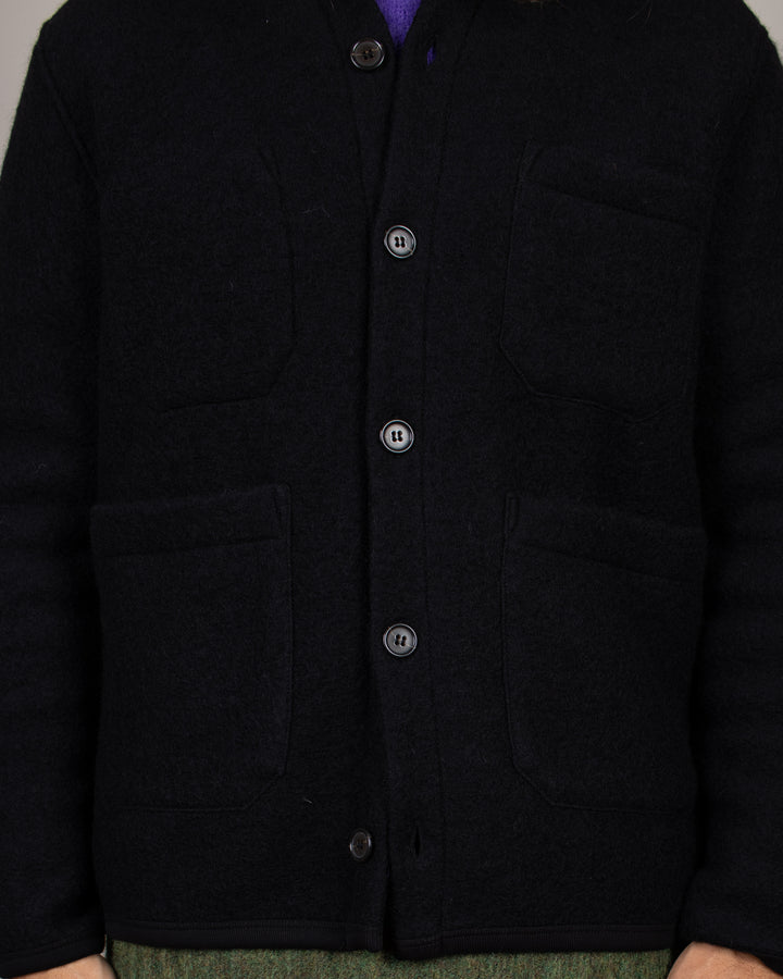Cardigan Wool Fleece Black