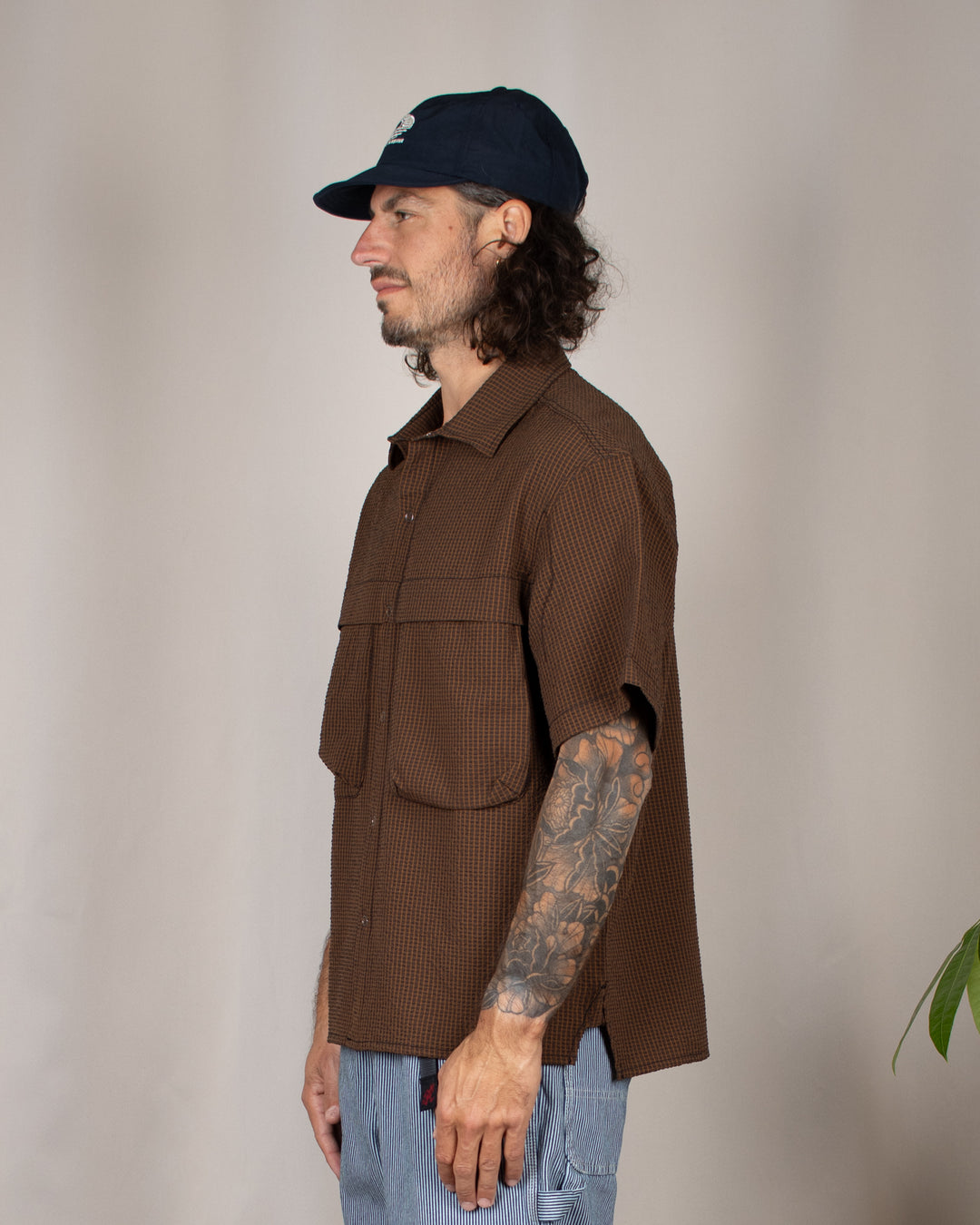 Zephyr Shirt Micro Check Brown