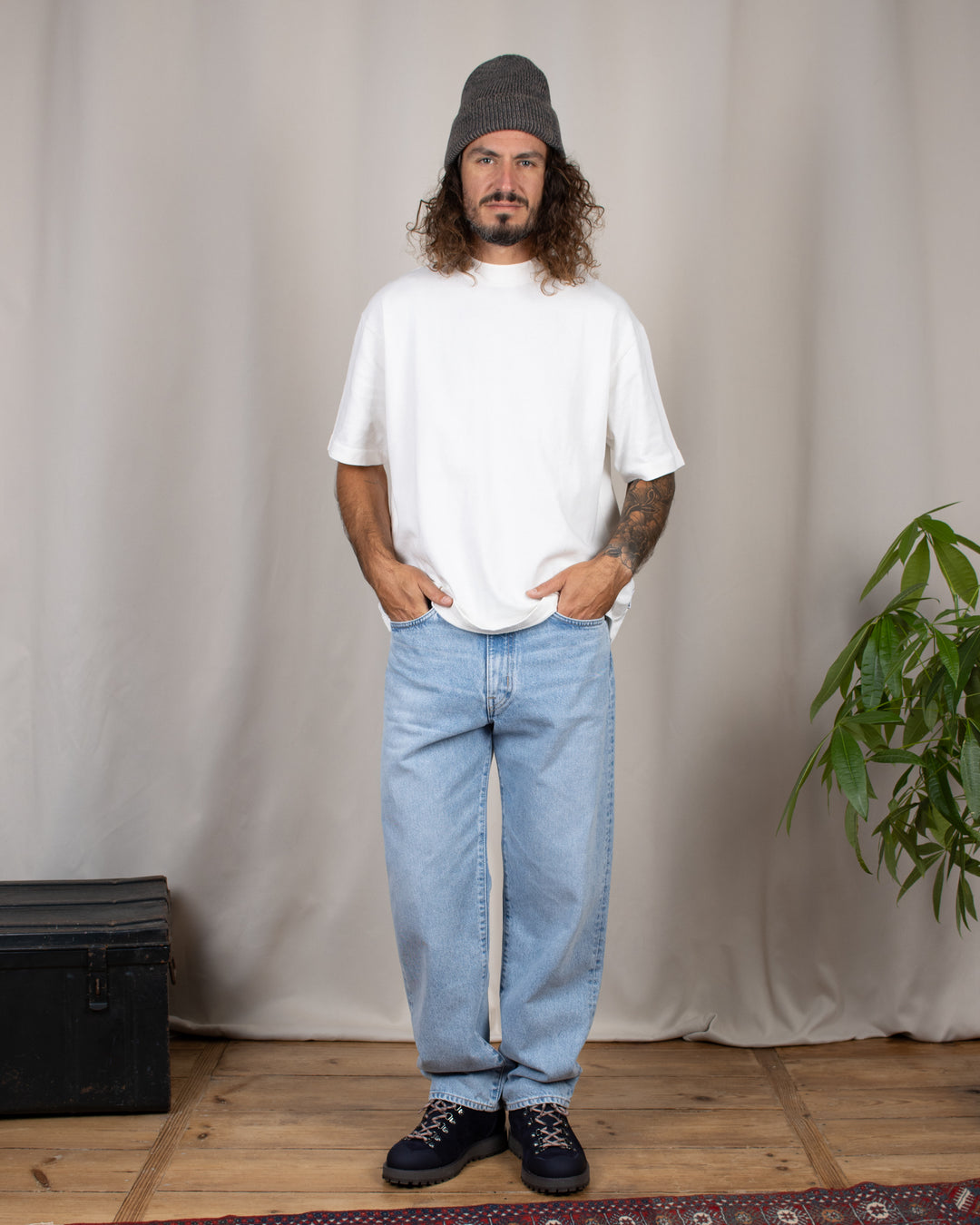 Loose Jeans Kaihara Blue Light Used