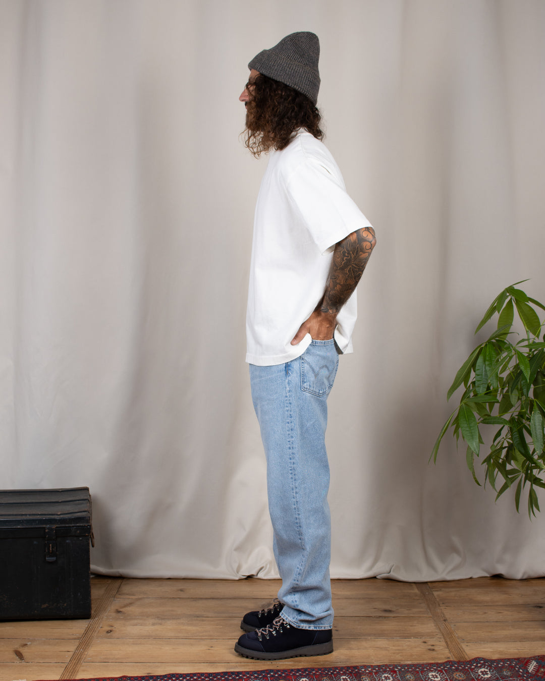 Loose Jeans Kaihara Blue Light Used