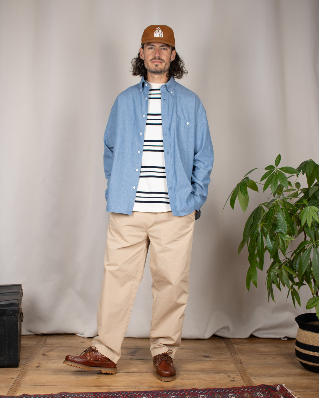 Short Sleeve Oversized T-shit Terry Dark Navy Stripes