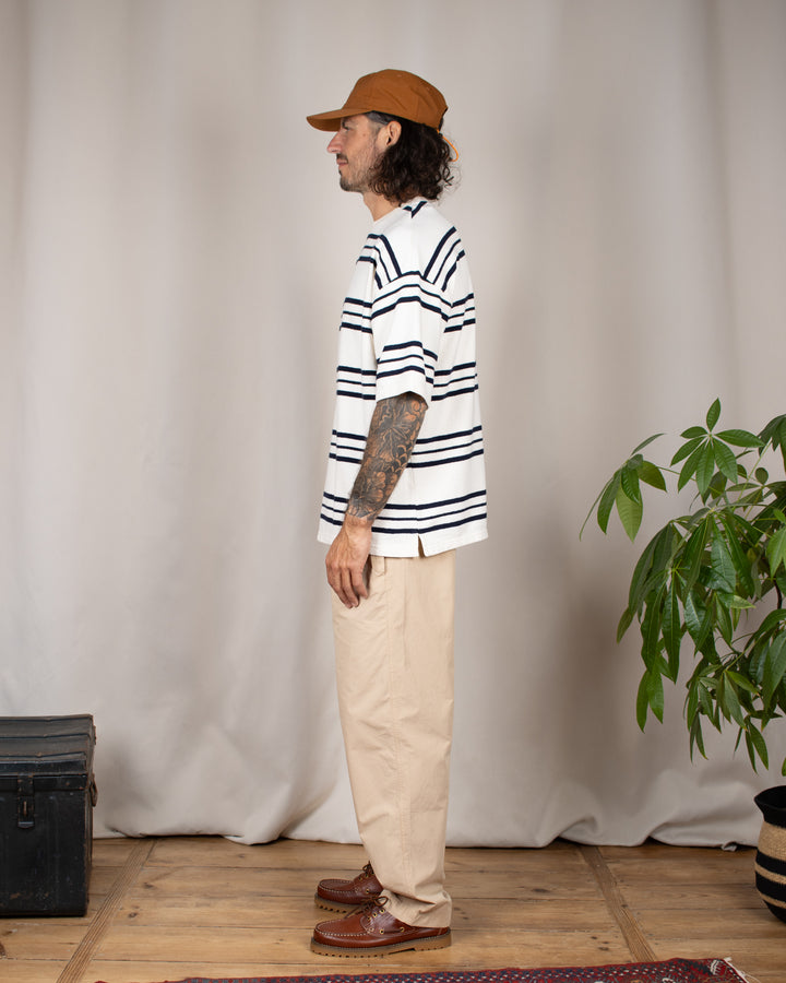Short Sleeve Oversized T-shit Terry Dark Navy Stripes