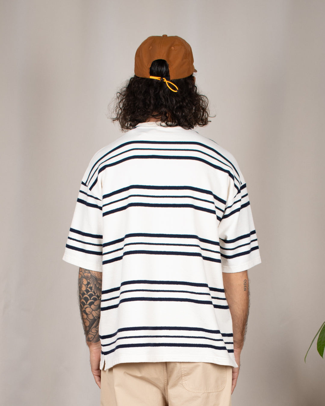 Short Sleeve Oversized T-shit Terry Dark Navy Stripes