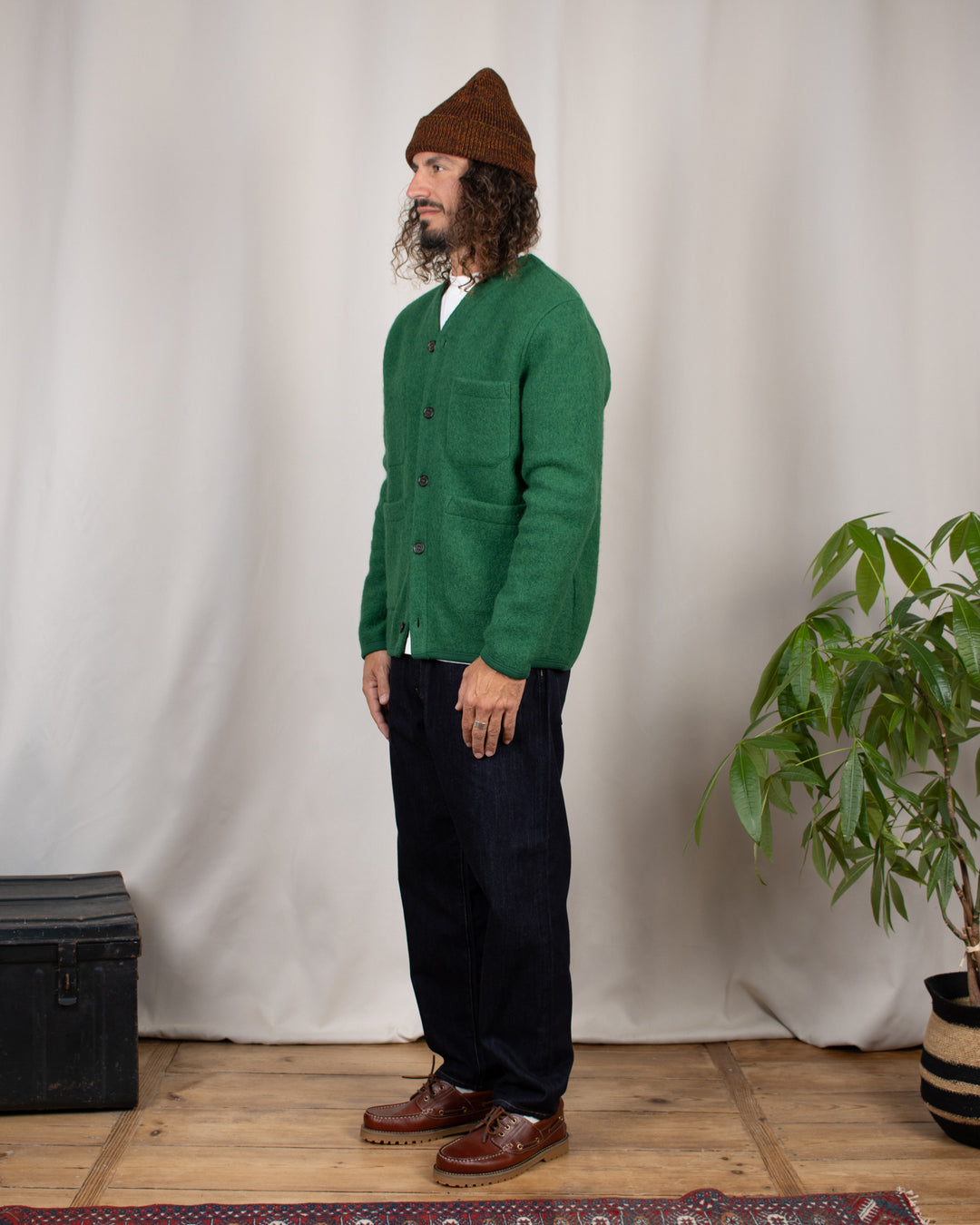 Cardigan Wool Fleece Green