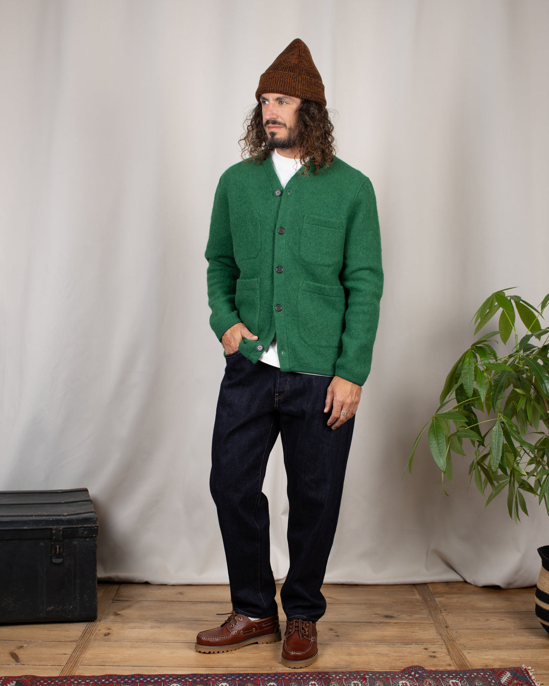 Cardigan Wool Fleece Green
