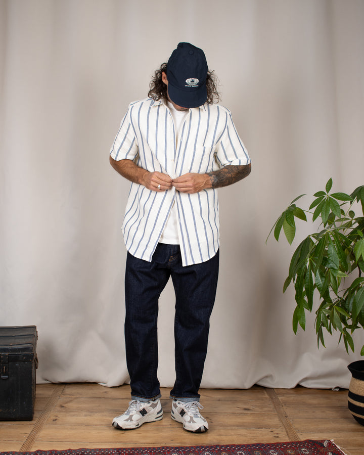 Piquet Stripe Shirt Blue