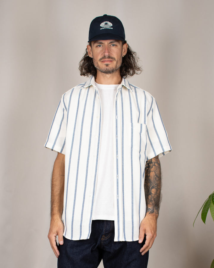 Piquet Stripe Shirt Blue
