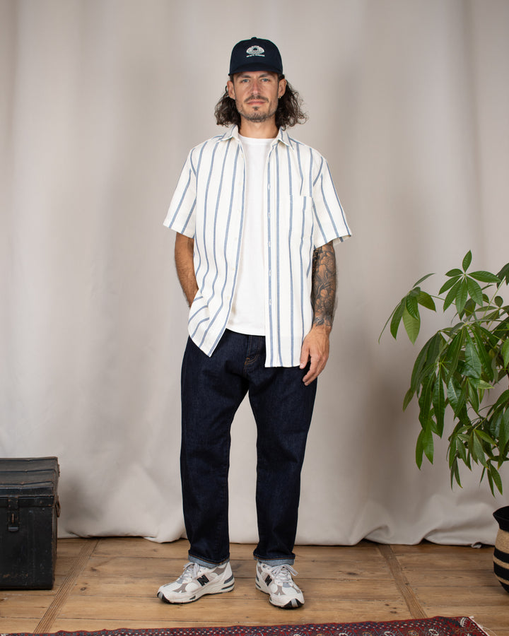 Piquet Stripe Shirt Blue