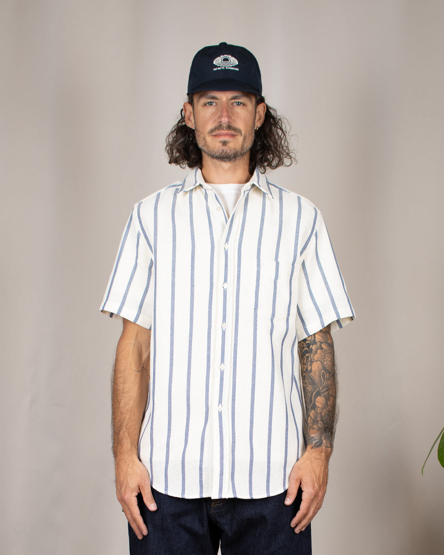 Piquet Stripe Shirt Blue