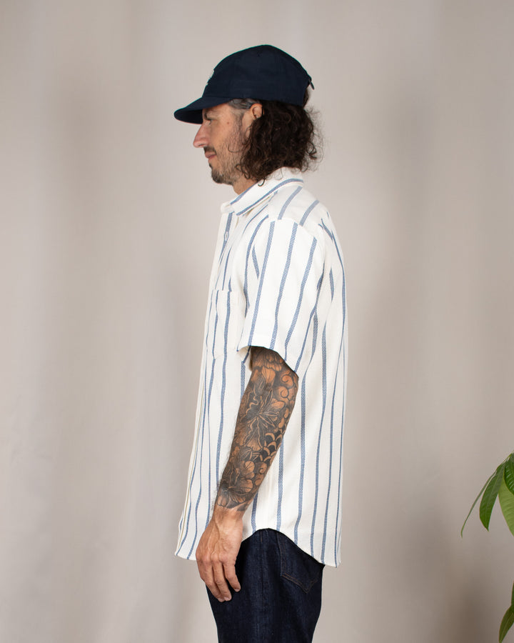 Piquet Stripe Shirt Blue
