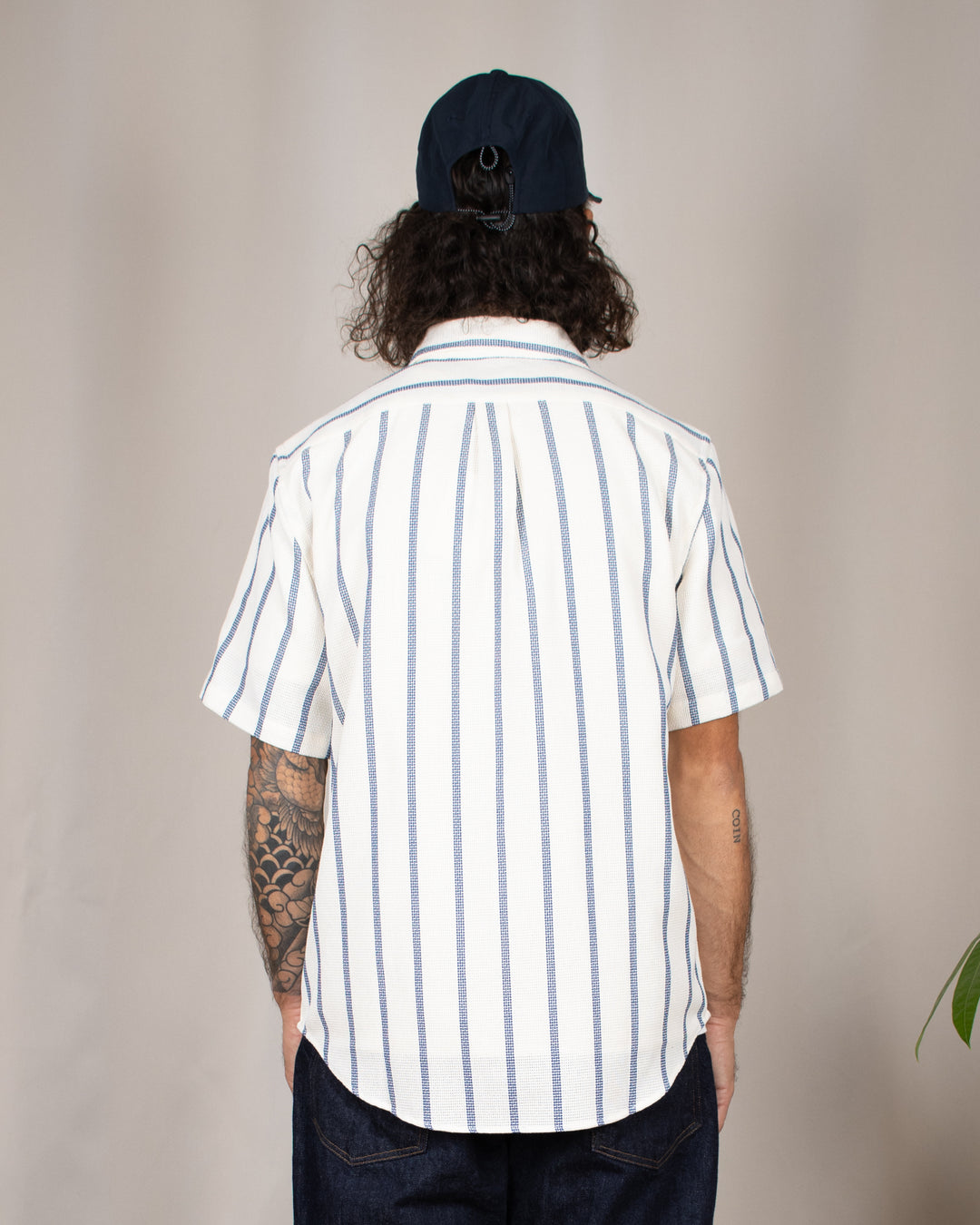 Piquet Stripe Shirt Blue