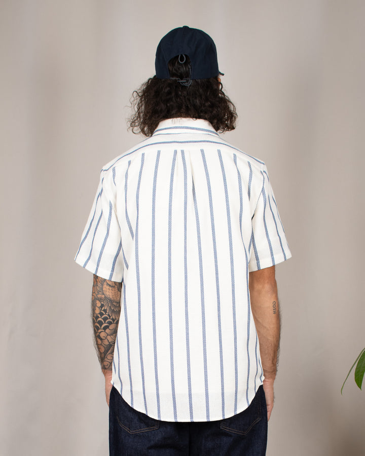 Piquet Stripe Shirt Blue