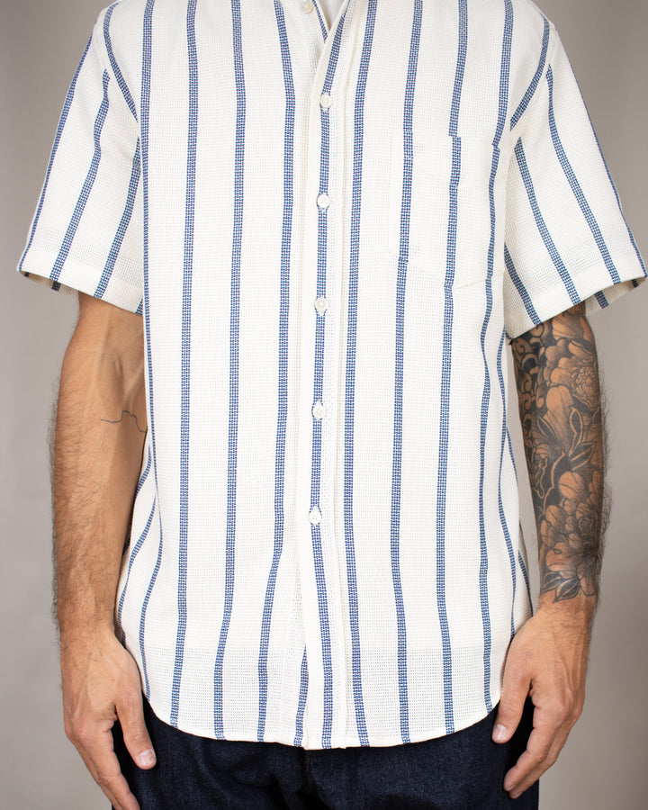 Piquet Stripe Shirt Blue