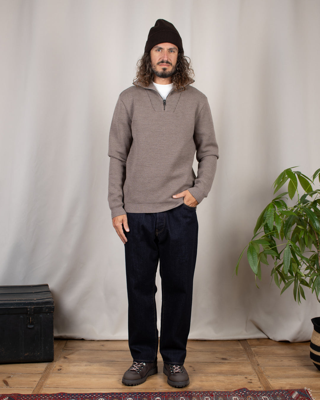 Pull Youri Col Camionneur Taupe