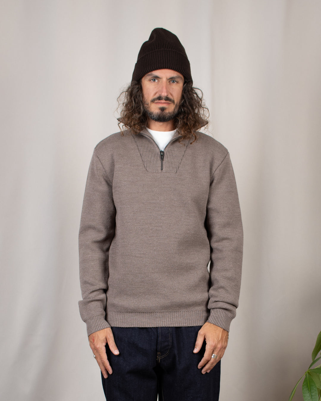 Pull Youri Col Camionneur Taupe