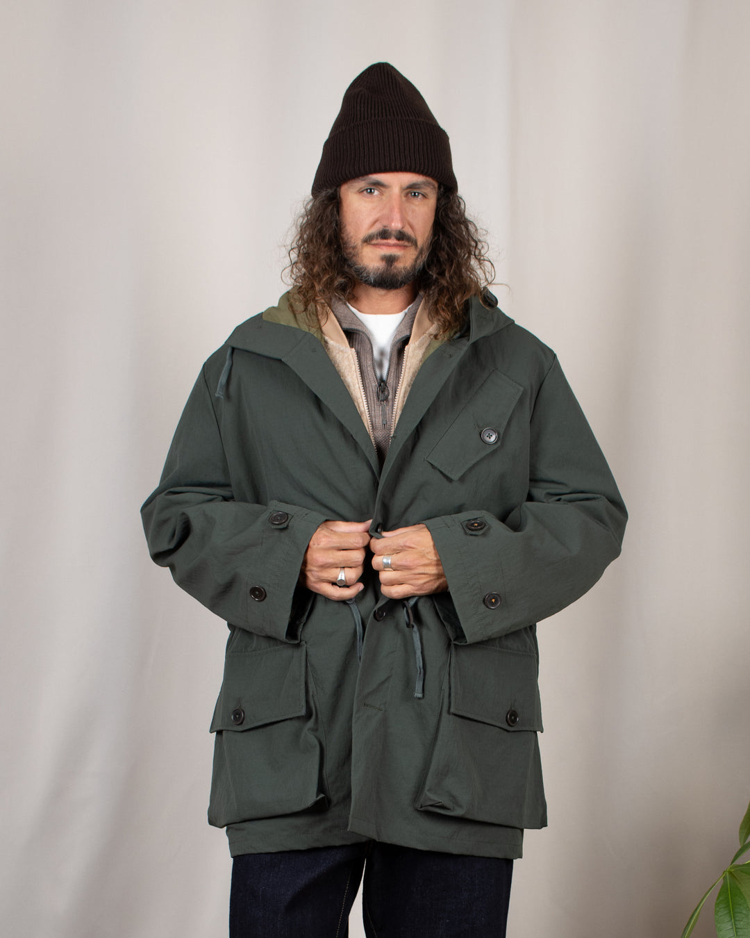 Boston Parka Recycl Nylon Ripstop Khaki