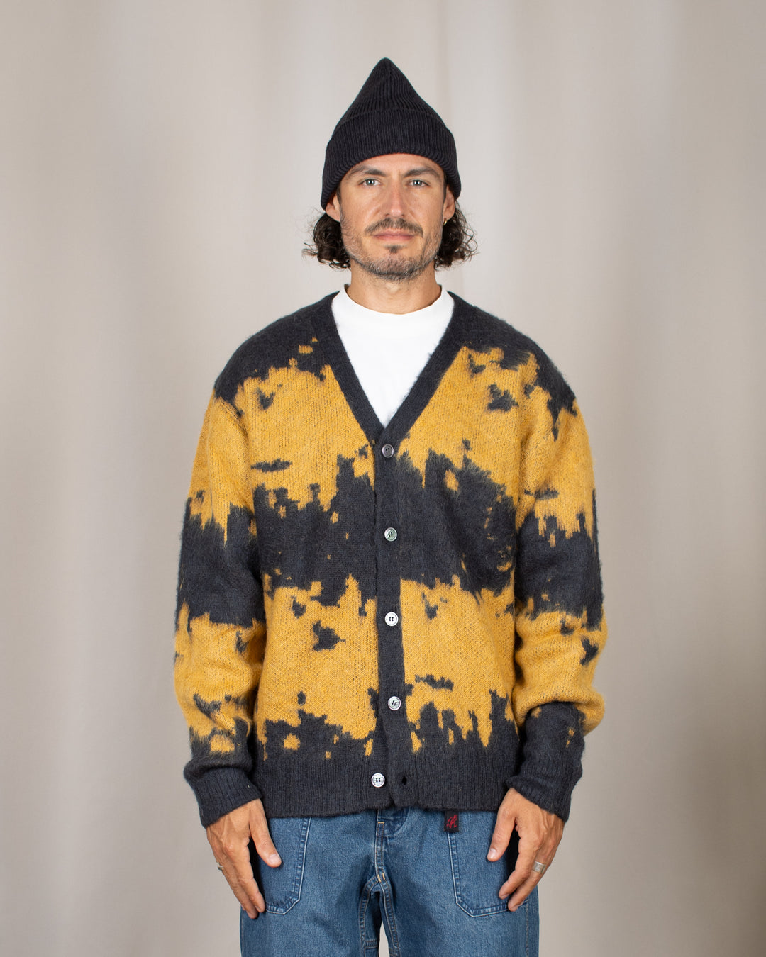 Mohair Splatter Cardigan Safron Splatter
