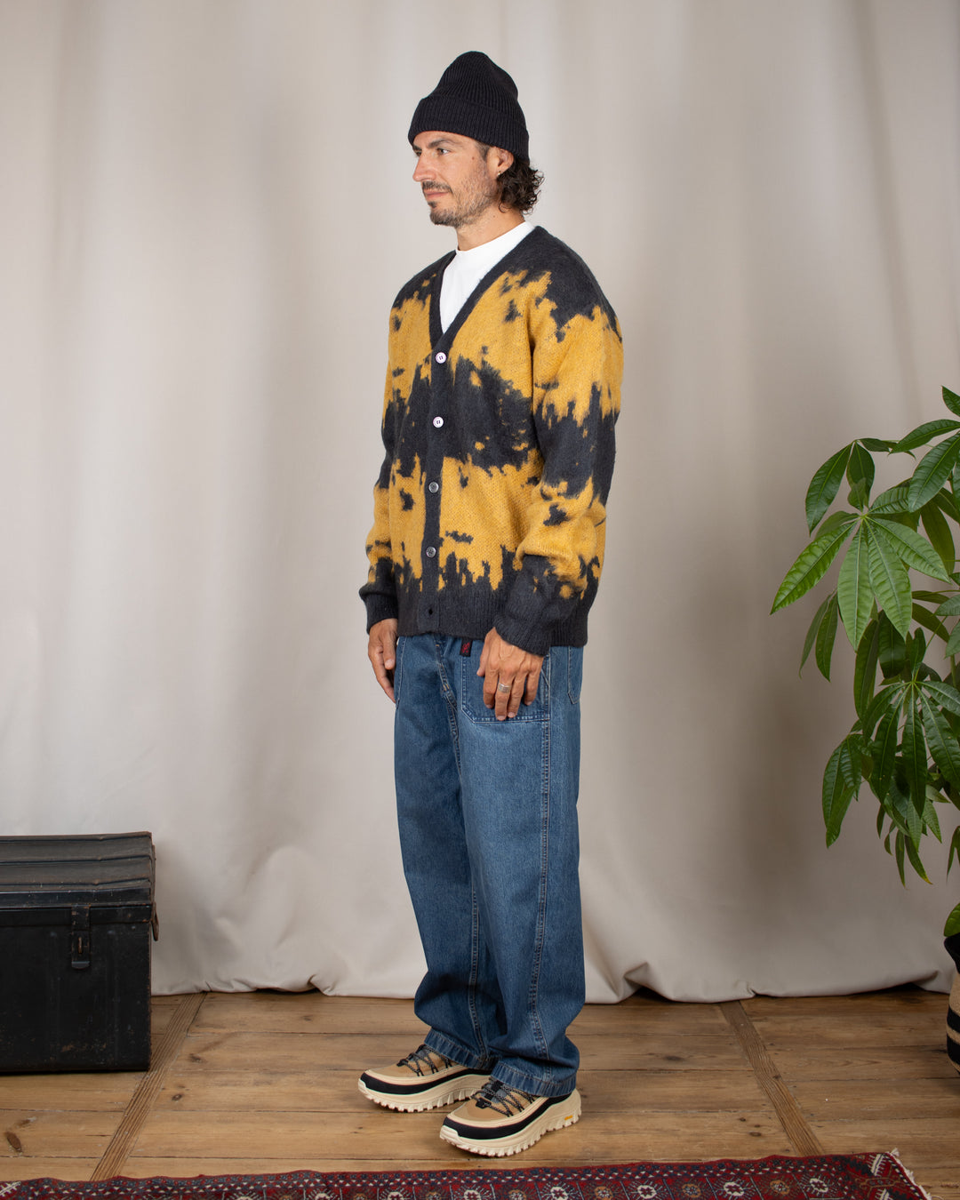 Mohair Splatter Cardigan Safron Splatter