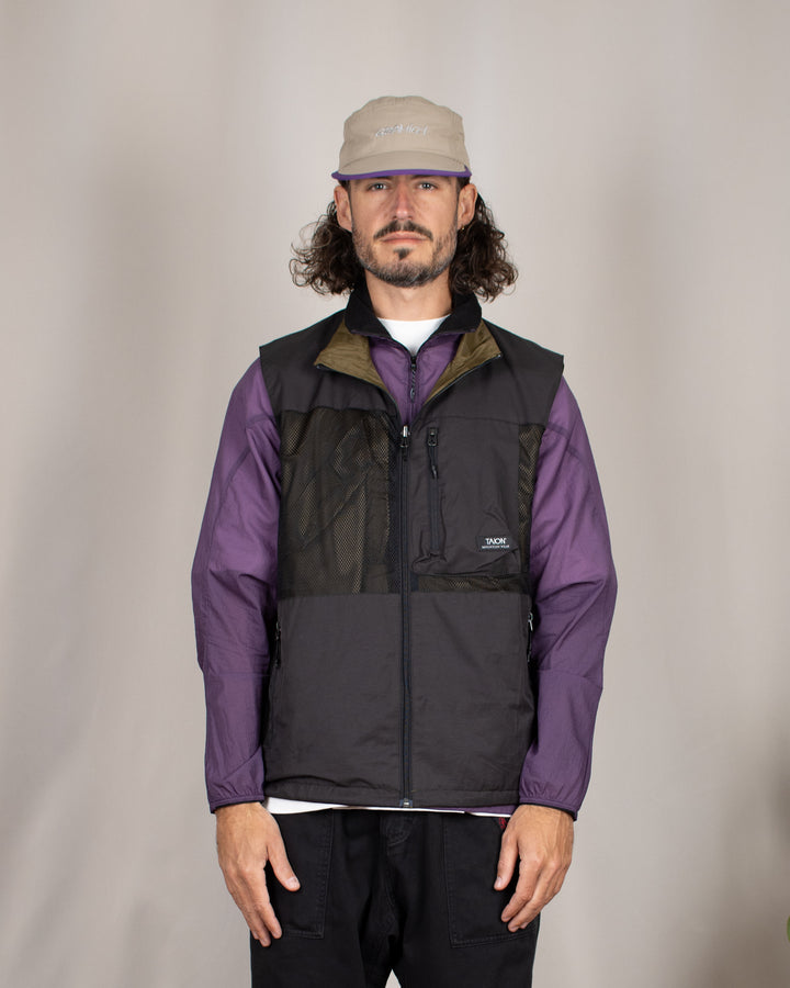 Down Mountain Reversible Mesh Vest Black/D.Olive
