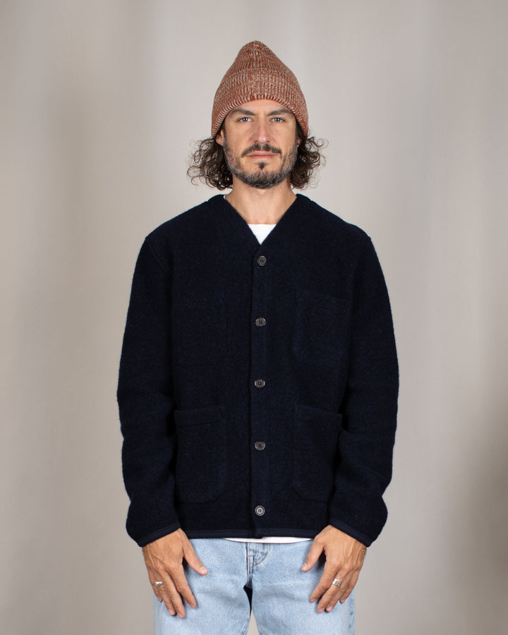 Cardigan Wool Fleece Navy