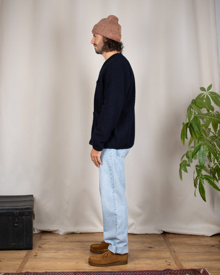 Cardigan Wool Fleece Navy