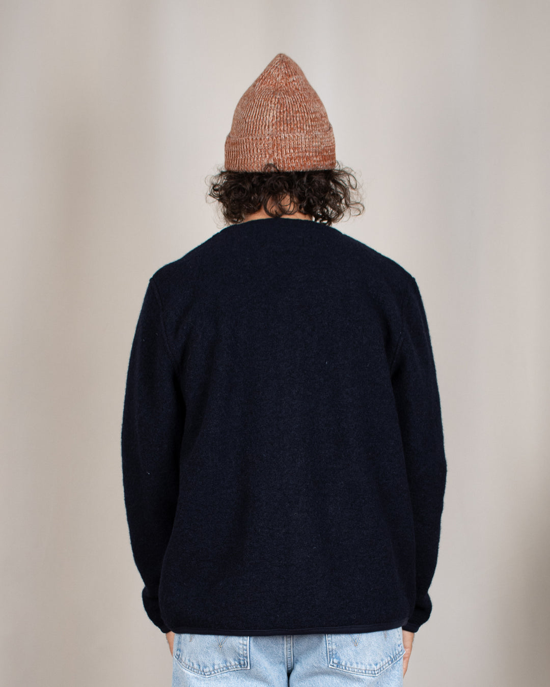 Cardigan Wool Fleece Navy
