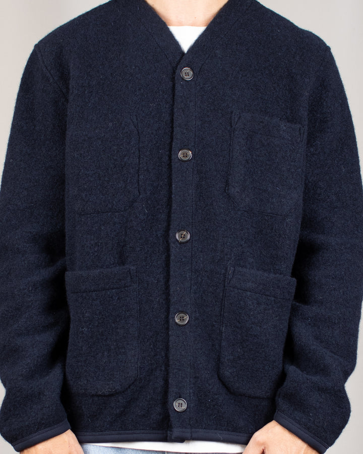 Cardigan Wool Fleece Navy