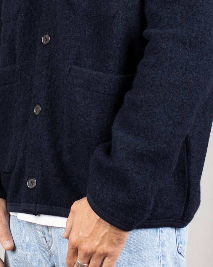 Cardigan Wool Fleece Navy