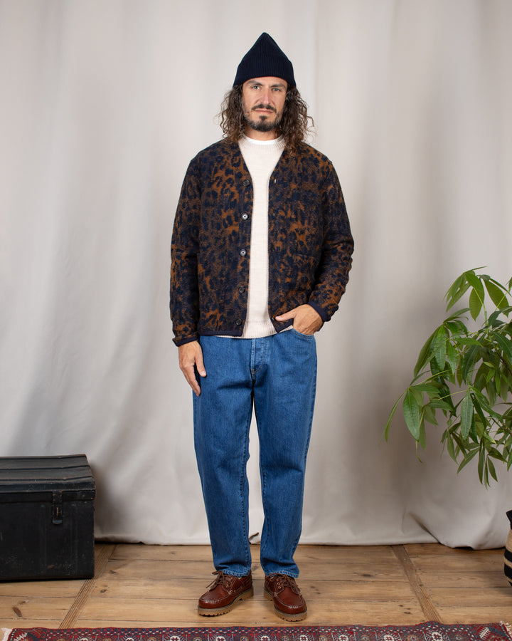 Cardigan Night Leopard Dark Navy/Brown